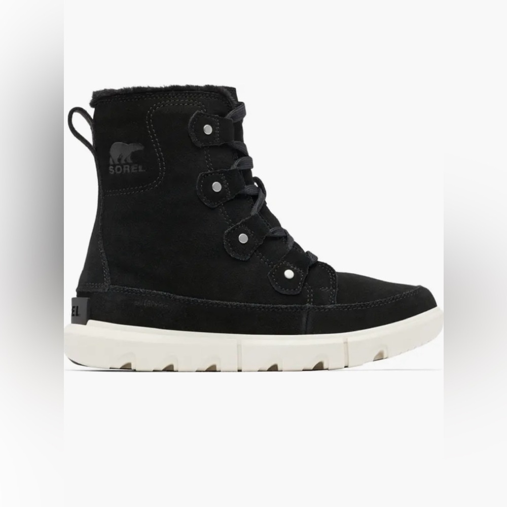 Sorel Explorer Next Joan Waterproof Boot in Black/Fawn Size 6